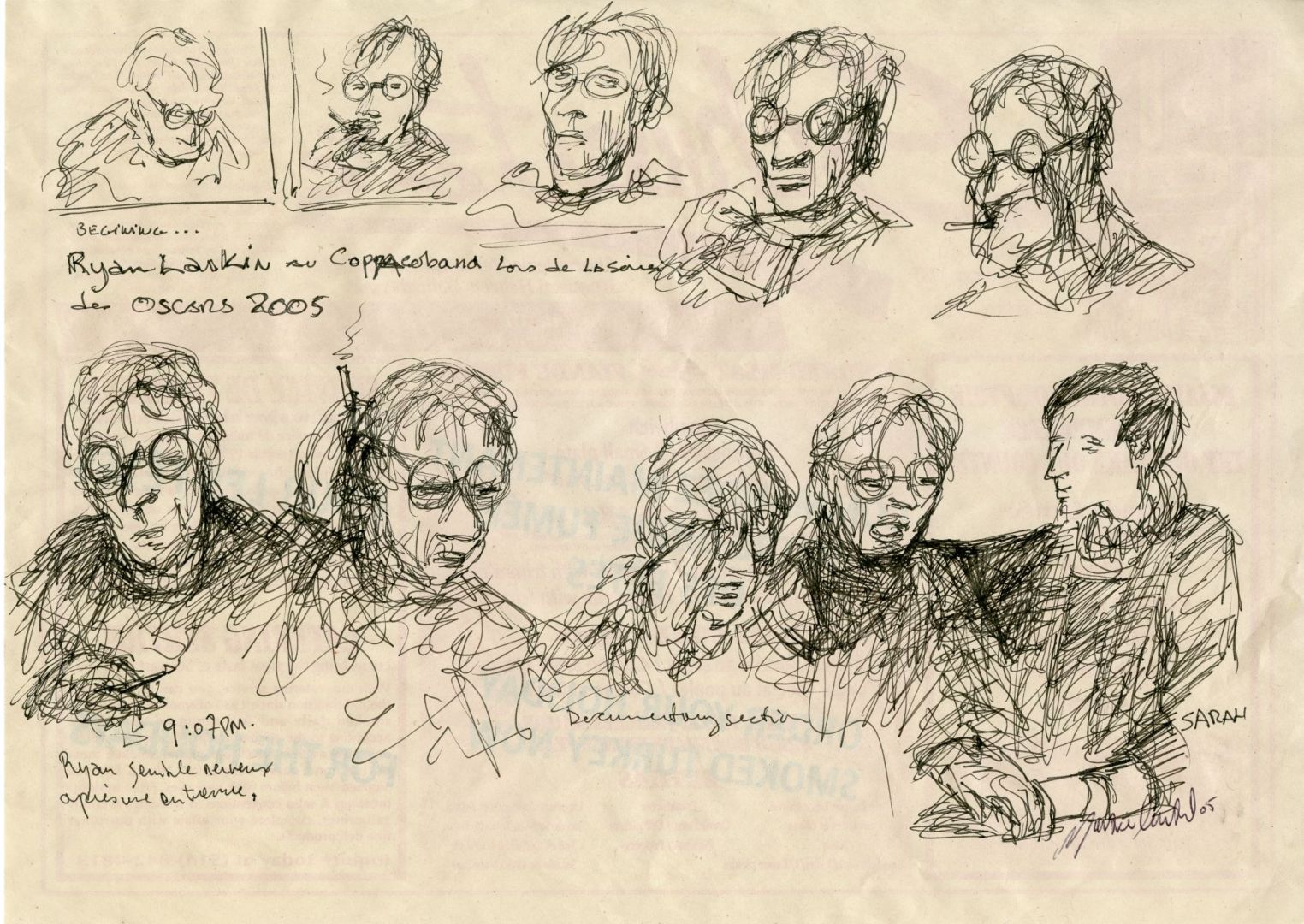 Ryan Larkin - Dessins de Martine Chartrand - La Cinémathèque québécoise Ryan Larkin - Dessins de Martine Chartrand - La Cinémathèque québécoise