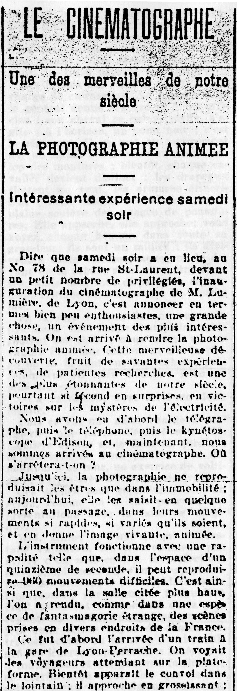 La Presse, le lundi 29 juin 1896